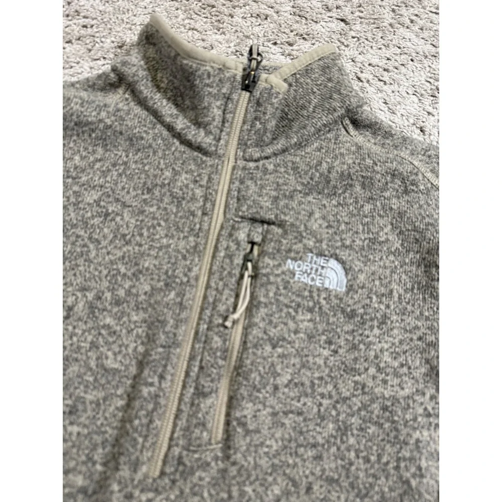 The North Face Gordon Lyons 1/4 Zip Fleece‎ L Gray Beige Gorpcore Sweater Winter